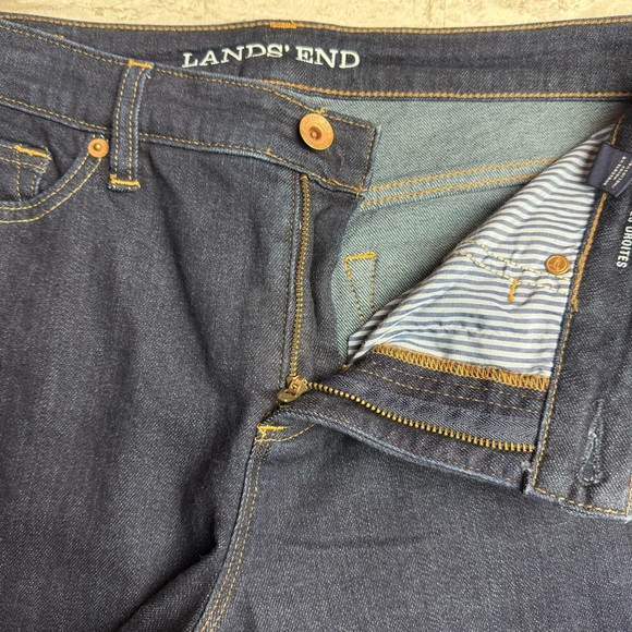 Lands' End Jeans 8 Blue Dark Wash Straight Leg Fit 2 Stretch Denim NEW NWOT😍 - Picture 4 of 13